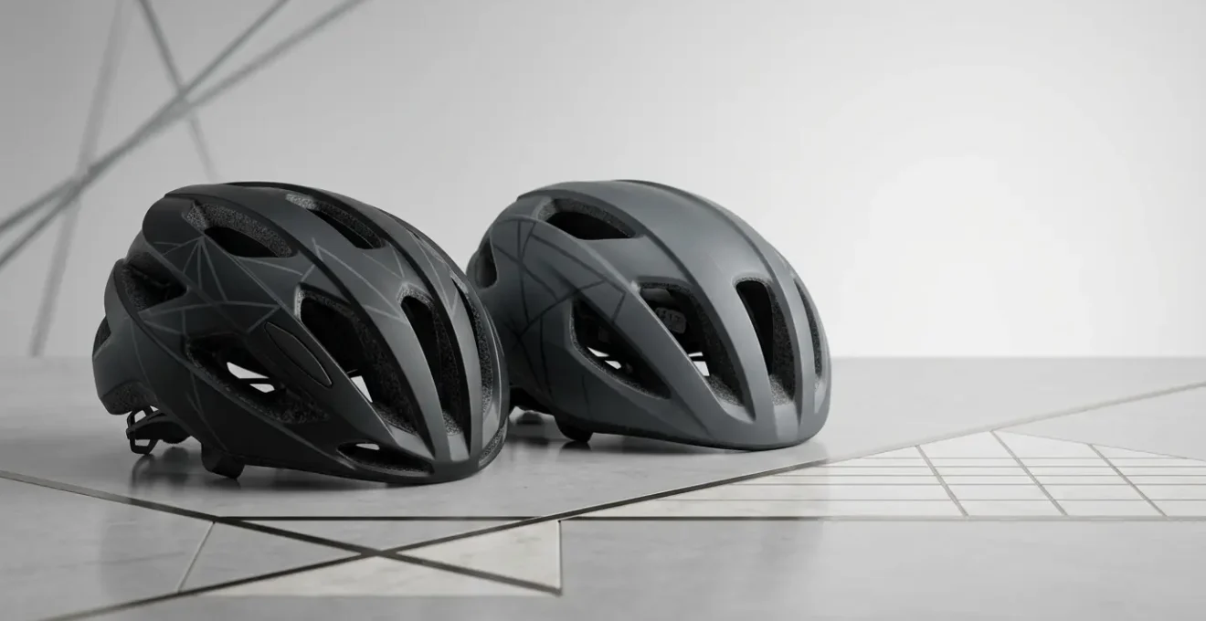 Comparaison visuelle entre casques de vélo de différentes gammes de prix montrant une protection équivalente
