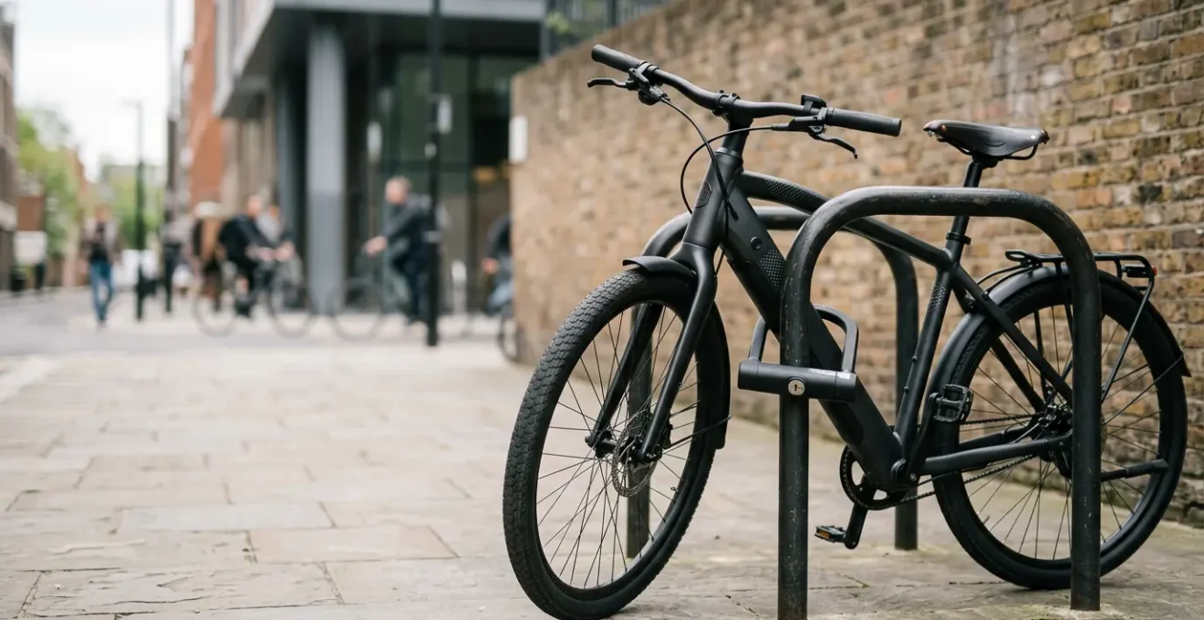 Vélo électrique premium sécurisé avec antivol de qualité en environnement urbain