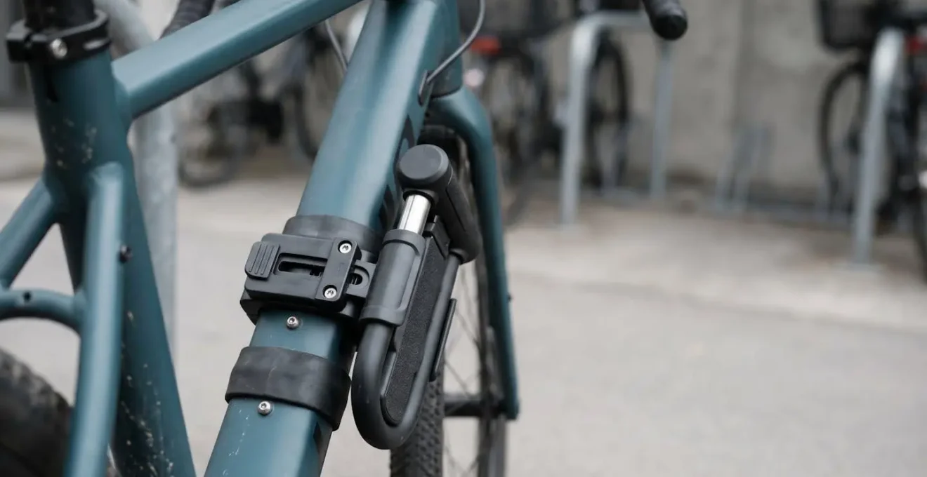 Support de fixation d'antivol monté sur le tube diagonal d'un cadre de vélo moderne